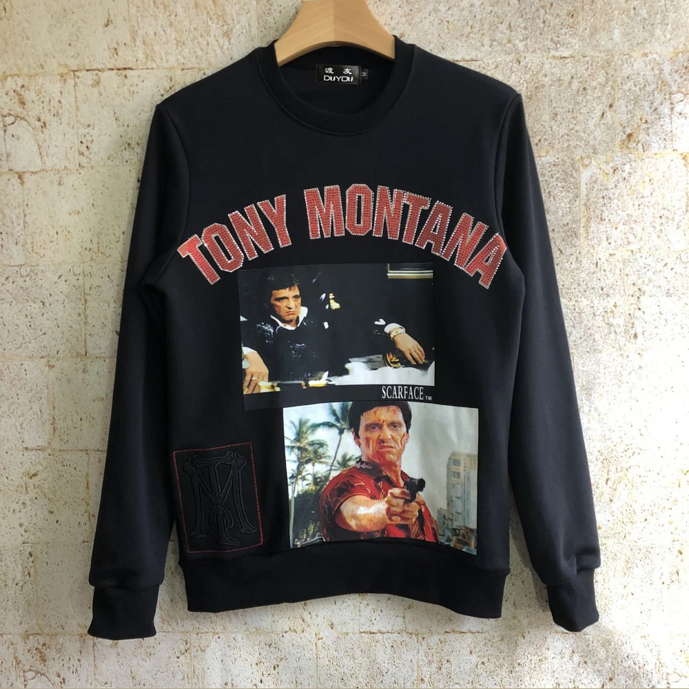 Винтажный Godfather серия TONY Монтана мужской 3D графический пуловер с вышивкой