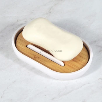 

Bamboo Soap Dish Holder Bath Shower Plate Stand Storage Box Rack Case Container for Bathroom