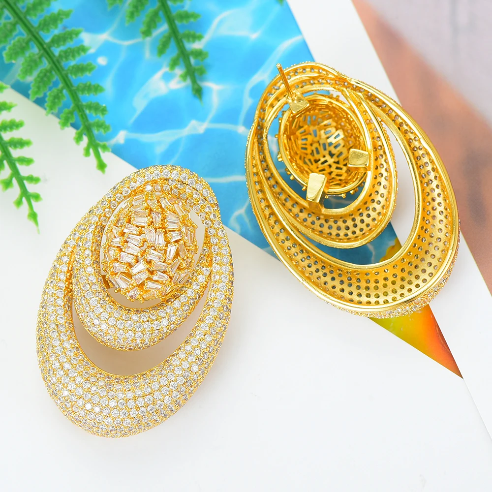 GODKI роскошный эксклюзивный Круглый комплект из сережек и ожерелья для женщин Свадебные кубические циркония Дубай высококачественные ювелирные украшения набор