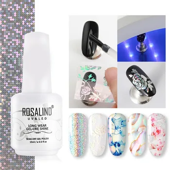 

ROSALIND Nail Foil Starry Sky Sticker Transfer Gel Nail Art Stickers Tips Wraps Transfer Adhesive Glitters DIY Decoration Set