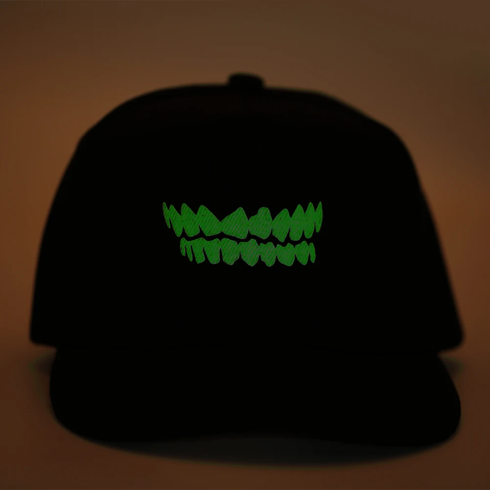 Шапка Хэллоуин Ночной свет вампиры клыки бейсболки черный террор Snapback для женщины мужчины идеальный Хэллоуин подарки для друзей