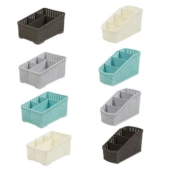 

Bathroom cosmetics storage basket basket plastic cover desktop debris imitation rattan storage basket