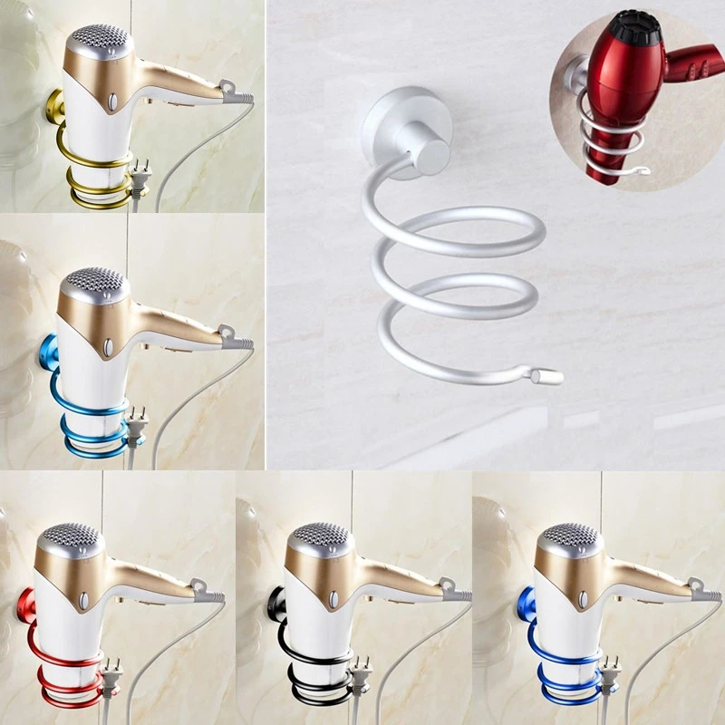 Wall Hair Dryer Rack Space Aluminum Bathroom Wall Holder Shelf Storage Storage Rack Home Bathroom Dedicated Bracket