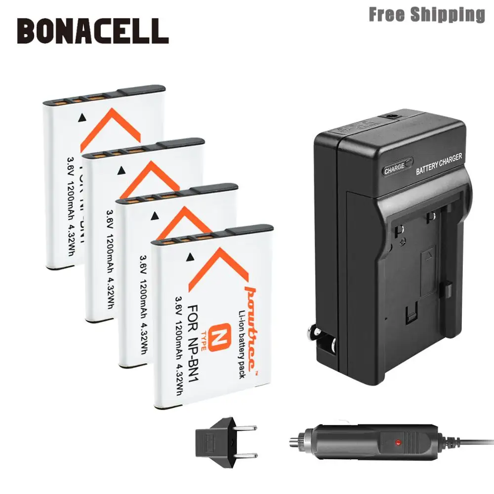 Bonacell 1200 мА/ч, NP-BN1 NP BN1 NPBN1 Камера Батарея+ Зарядное устройство для sony TX9 WX100 TX5 WX5C W620 W630 W670 TX100 L50