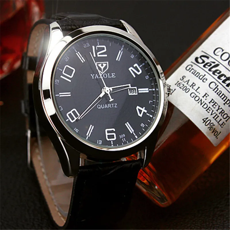 

Yazole309 Fashion Brand STUDENT'S Watch Men And Women Business Watch Waterproof Calendar Leather Watch Strap Large Dial