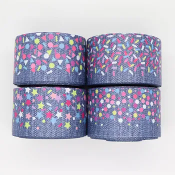 

10 Yards 1.5" 38MM Grosgrain Ribbon Denim Printed Ribbon For Hair Bows DIY Crafts Handmade Accessories M20061202