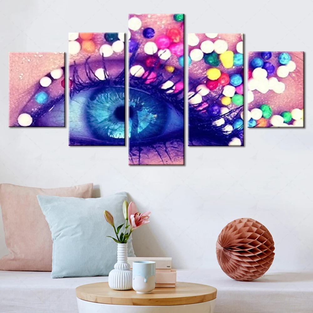 

Artsailing Room Decoration Aesthetic Art Colorful Eye Modern Makeup Canvas Painting Unframed HD Room Decoration Posters Artwork
