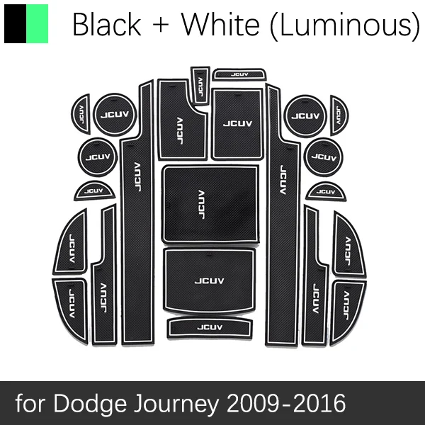White Luminous Противоскользящие резиновые чашки подушки двери паз коврик для Dodge Journey JC Fiat Freemont SRT R/T 2009~ Аксессуары коврик для телефона - Название цвета: White Luminous