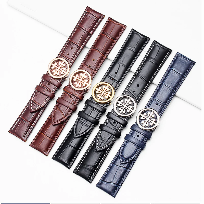 BRETA подходит для patek philpe кожаный ремешок для часов pp Складной лук 19mm20mm21mm22mm мужской ремешок для часов