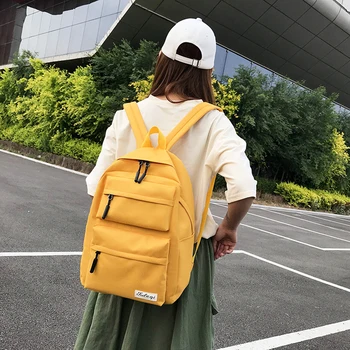 

4pcs/SetNew Waterproof Canvas Backpack for Women Multi Pocket Travel Backpacks Female School Bag Travel School Handbag