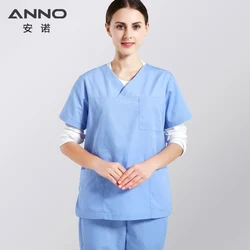 ANNO Blue Scrubs Clothes Women Female Nurse Uniforms Dental Suit Hospital Clothing Set Hospital Uniform Nursing Accessories