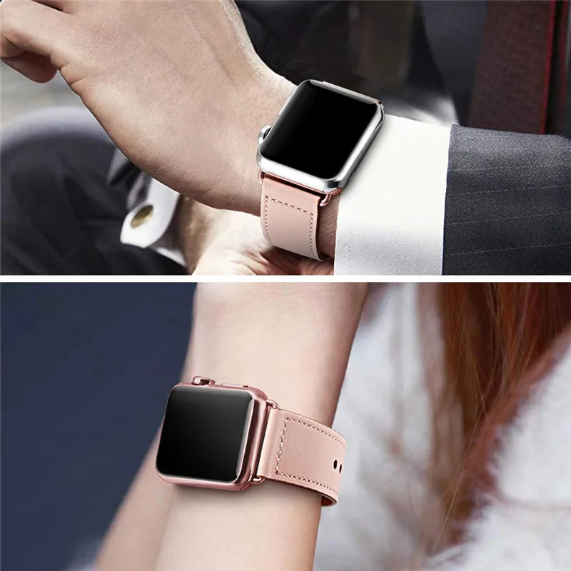 Genuine Leather Replacement Band Strap For Apple Watch Series 4 3 2 1 38mm 40mm 42mm 44mm Soft Leather Watch Band for iwatch