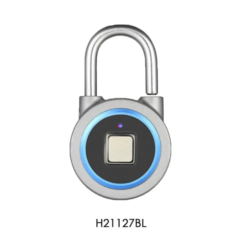 H21127BL Отпечаток пальца замок электронный автоматизированный замок тренажерный зал небольшой замок спальня паролем замок студенческий шкаф дверной замок - Цвет: H21127BL