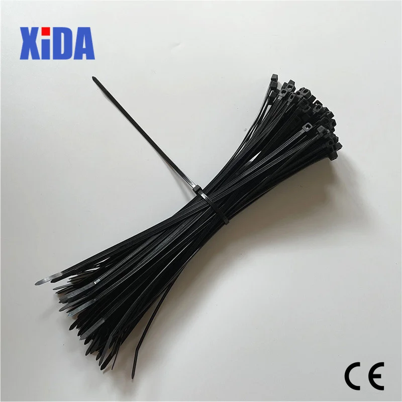 Self-Locking Plastic Nylon Tie 100PCS/Bag Black White Zip Wraps Strap Nylon Cable Tie Set 3*100 Fastening Ring 3X200 Loop Wire cable ties nylon cable ties cable tie nylon zip ties