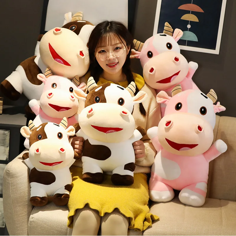 

Hot Nice Huggable Cute Animal Cartoon Cows Stuffed Plush Toy Super Comfortable Soft Toy Children Birthday Present Christmas Gift