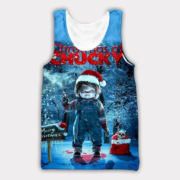 

New Curse of Chucky 3D Print Causal Clothing Fashion Men Women Tracksuits Crewneck Hip Hop Vest Size S-5XL mesh top