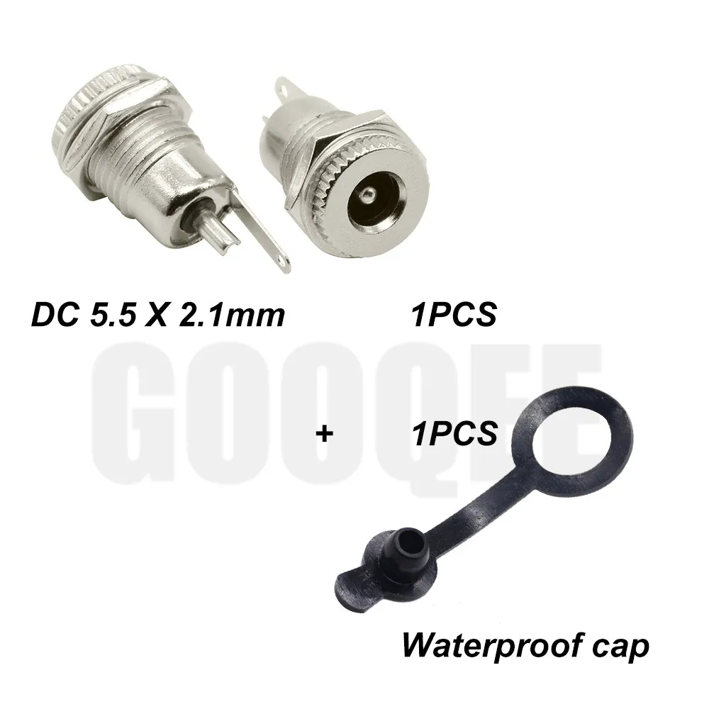2.1mm and cap DC-099 5,5 мм x 2,1 мм 5,5 мм x 2,5 мм 5A 30 В DC разъем питания гнездовой панельный разъем 5,5*2,1 5,5*2,5 открытое отверстие 11 мм - Цвет: 2.1mm and cap