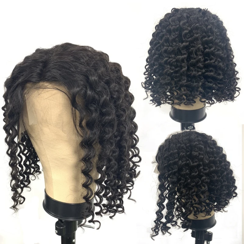 Addbeauty Deep Wave Human Hair Wigs Lace Closure Wig 4x4 HD Transparent Lace Wig Brazlian Virgin Human Hair Pre-Plucked 250%