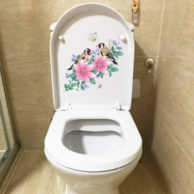 Zttzdy 24,1 Cm × 23,9 Goldfinch Virágos Ág Hálószoba Dekoráció Fali Matricák Klasszikus Wc-Matricák T2-1044 - Image 4