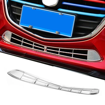 

Auto Accessories Fit for Mazda3 Axela 2017 2018 Chrome ABS Front Center Under Grille Cover Trim Racing Grills Car-covers 1pcs