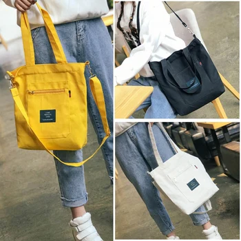 

AUAU-New Style Ladies Student Canvas Shoulder Bag Eco Shopping Bag Large Capacity Handbag