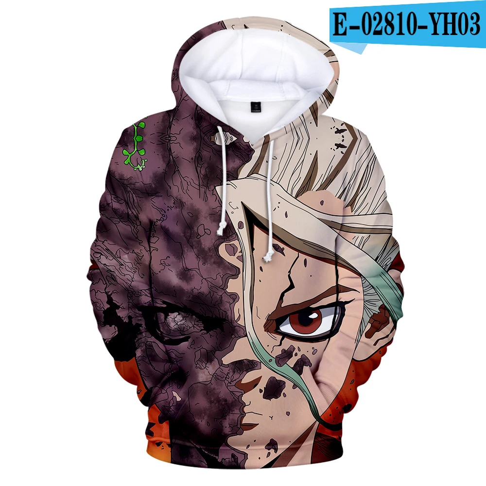 Drstone 3D печать толстовки TMS развлечения recompose 3D Аниме Dr stone толстовка с капюшоном горячая Распродажа мультфильм подростковая одежда - Цвет: Черный