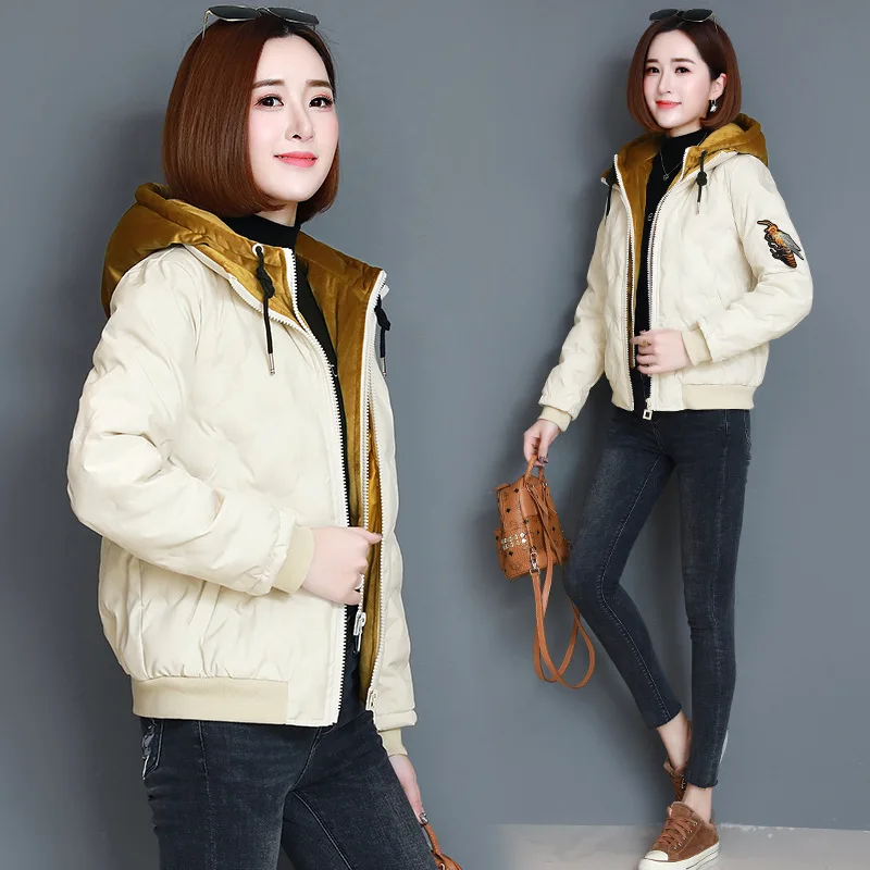 

Cotton-padded Clothes/Cotton Coat Hooded Fashion Slim Fit Warm 2018 Winter Slimming Comfortable Elegant