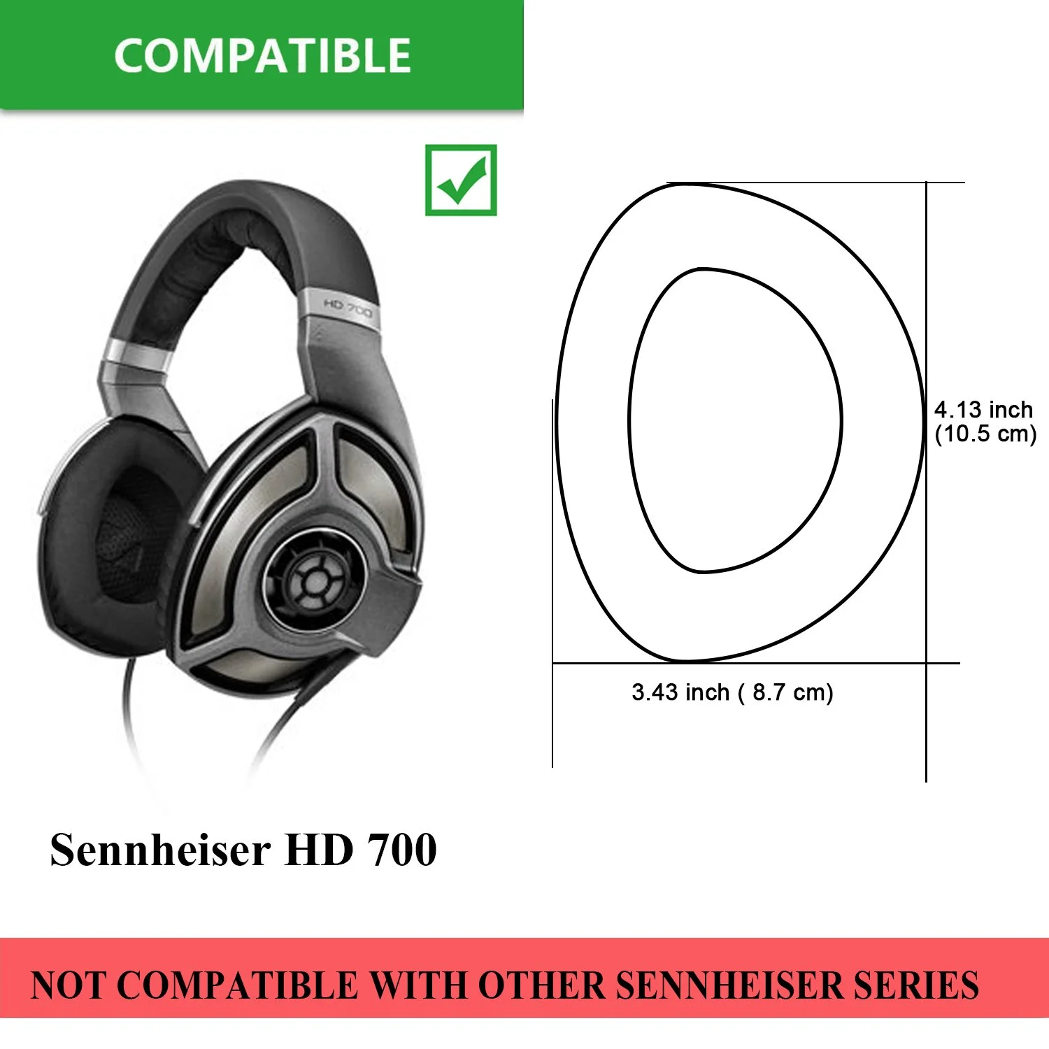 Replacement Memory Foam Ear Cushion Pad Cover Cups Earpads Repair Parts for Sennheiser HD700 HD 700 Headphones
