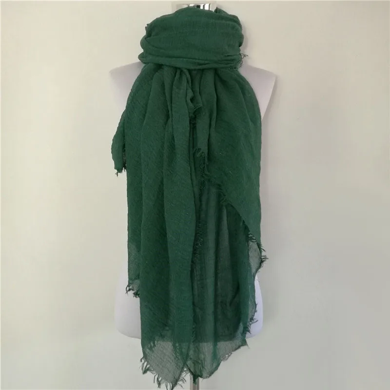 Nueva bufanda shemagh para mujer, chales y bufandas de lino y algodón de alta calidad, bufanda cálida de color sólido, envío gratis, hijab arrugado