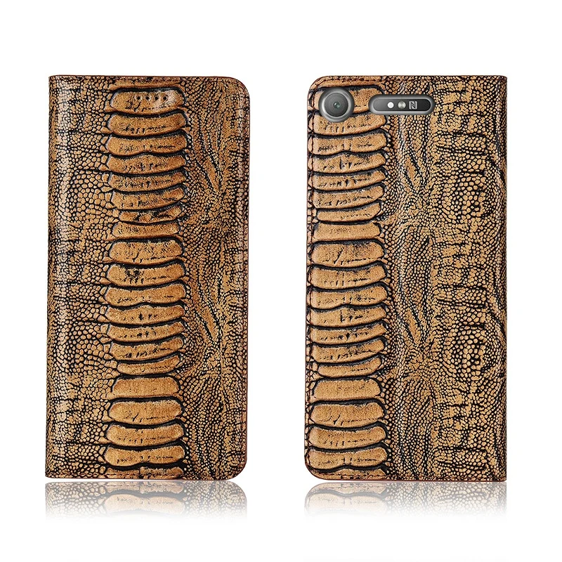 

Ostrich foot pattern genuine leahther phone bag for Sony Xperia XZ1 phone case for Sony Xperia XZ1 Compact flip cover funda case