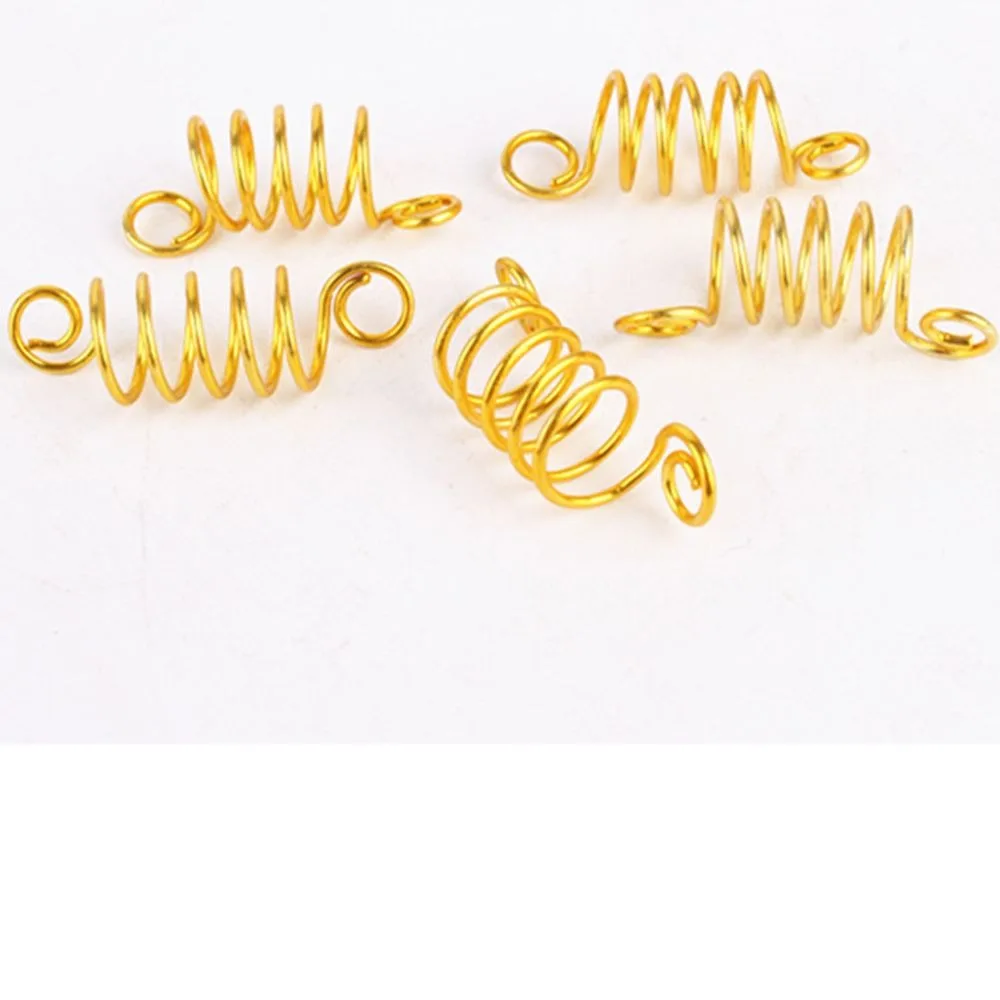 50pcs Mixed Color Beads Adjustable Hair Braids Dreadlock Beads Adjustable Hair Braid Rings Cuff Clips Tubes Jewelry