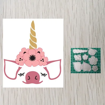 

Pink Pig Unicorn Valentine Metal Cutting Dies Merry Christmas Dies For Scrapbooking Handmade Greeting Cards