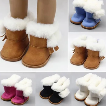 

1 Pair BJD Plush Winter Snow Boots For 43cm Baby Dolls As For 18 Inch Girl Dolls Mini Shoes For Christmas Gift Toy Socks