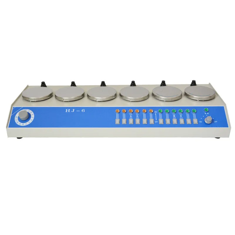 HJ-6 Constant Temperature Magnetic Stirrer Laboratory Automatic Control Adjustment with Hotplate 25Wx6