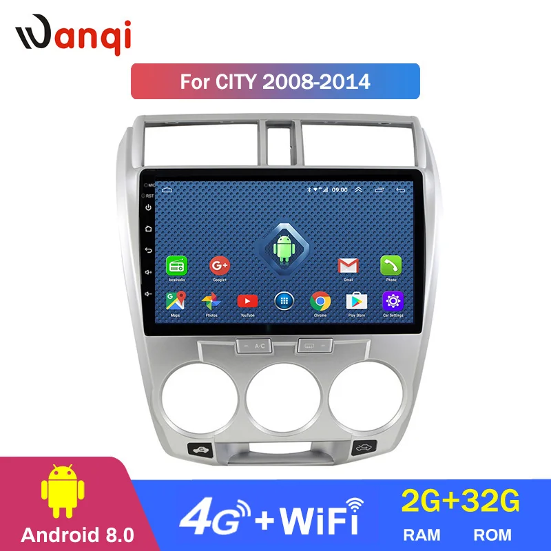 

4G Lte All Netcom 10 inch Android 8.0 Car GPS Navigation For Honda City 2008-2014 Support Stereo Audio Radio Video Bluetooth