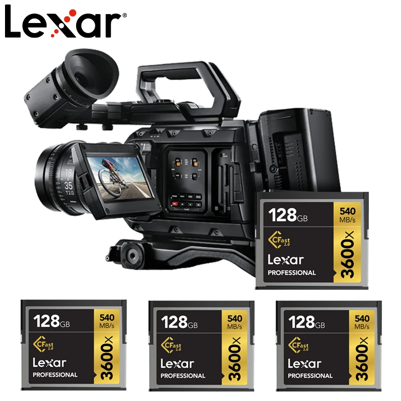 Lexar   2.0 ޸ ī, URSA  URSA ̴ ƹ̶ XC10 C300 MARKII 4K DSLR ī޶, 540 MB/s 3600x, 128GB CFast