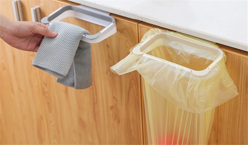 1 шт. креативный кухонный стеллаж подвесной мешок для мусора кронштейн бытовой двери шкафа тряпичный подвесной стеллаж для мусора простой контейнер для мусора Органайзер