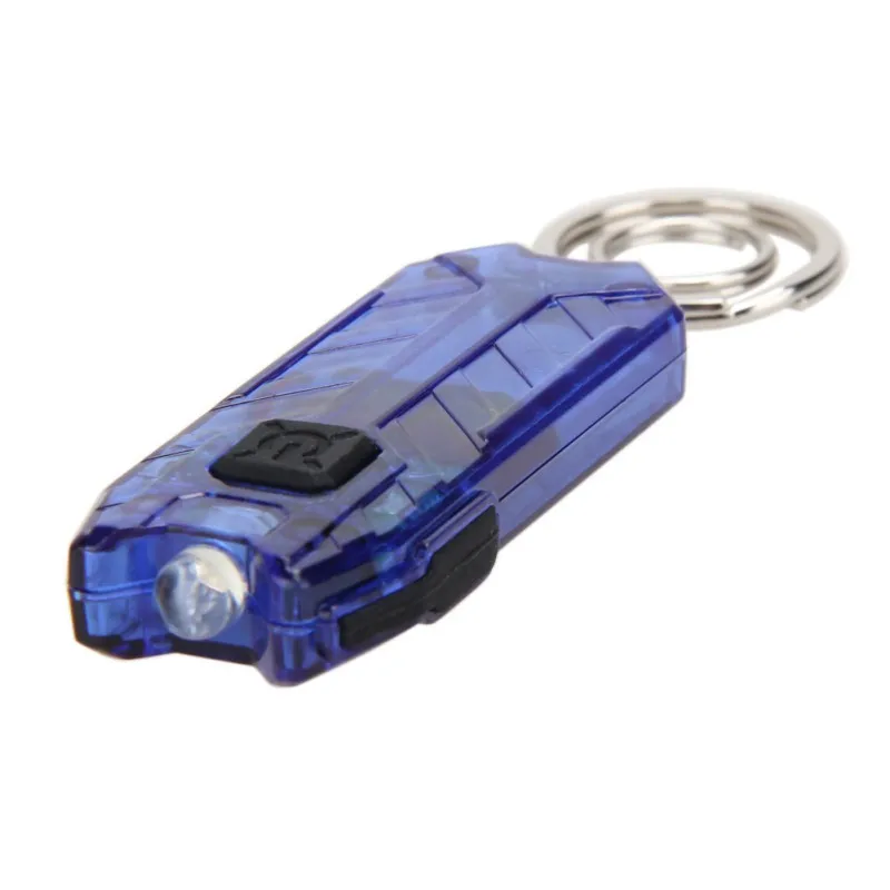 Практичный мини USB светодиодный фонарик для ключей перезаряжаемый брелок для ключей свет лампы факел 5 цветов - Цвет: Тёмно-синий
