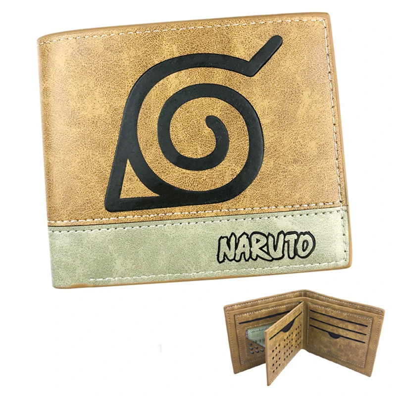 

Anime Naruto Short Leather Wallet Hokage Credit Card Holder Cartoon Sharingan Coin Pocket Purse for Mens Christmas Gifts New