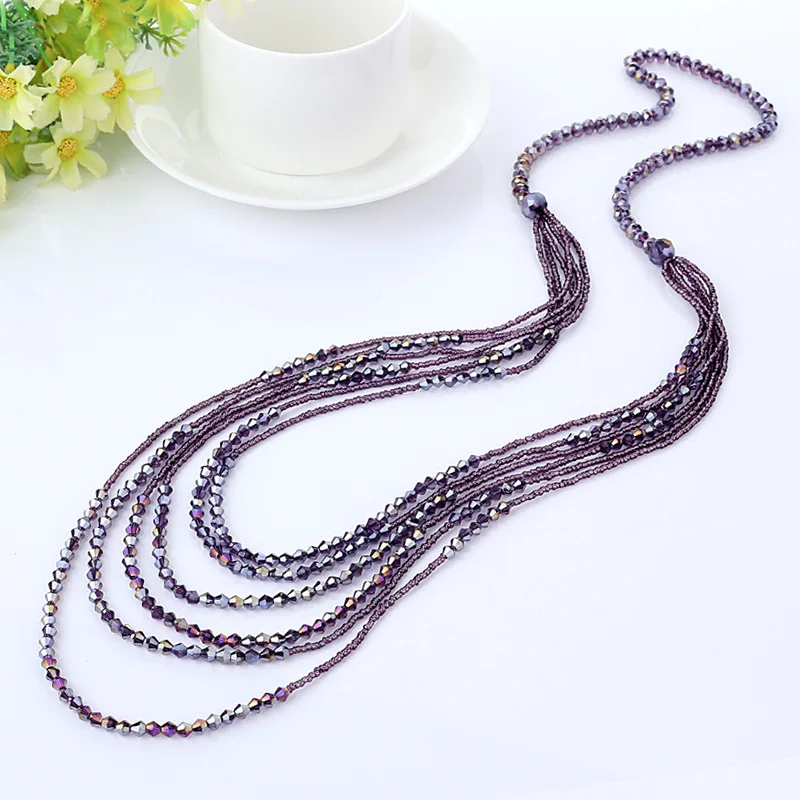 

Sweater Chain Long Japanese And Korean Style Women's Clothes Accessories Pendant Versatile Simple Summer Crystal Fashion Decorat