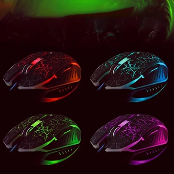 

Gaming Mouse USB Light Crack 6-Button Wired Mouse Colorful Mouse Portable Durable Responsive Led Breathing Light