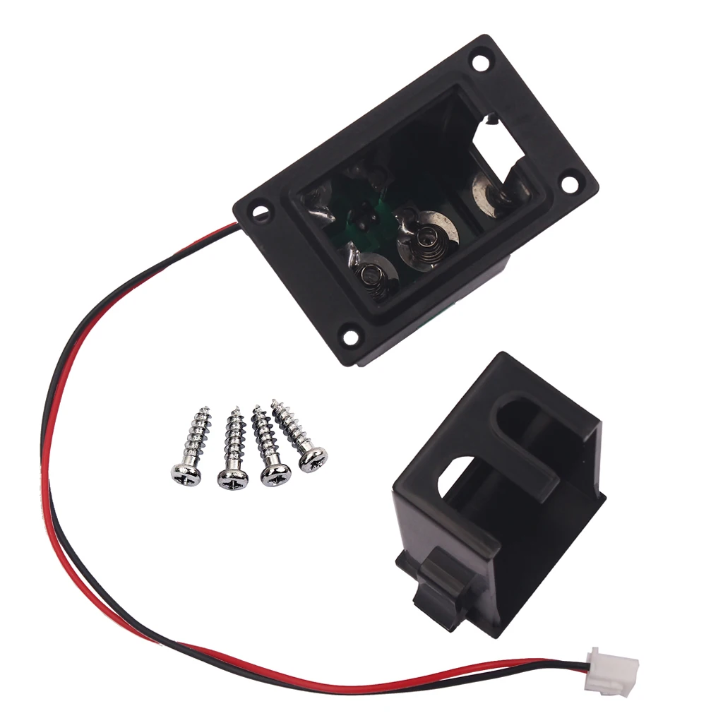 Replacement Battery Holder Box 9V Battery Case Guitar Bass Ukulele Flat Mount Box Guitar Bass Accessory