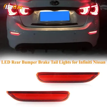 

2PCS Red LED Rear Bumper Reflector Brake Tail Lights Rear Fog Light Kit For Infiniti Q50 Q70 QX30 Q60 For Nissan X-TRAIL Teana