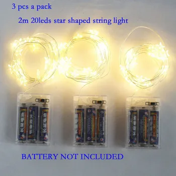 

3 Pcs A Lot Twinkle Star 20 LEDS String Lights Battery Operated Holiday Fairy Led String Light