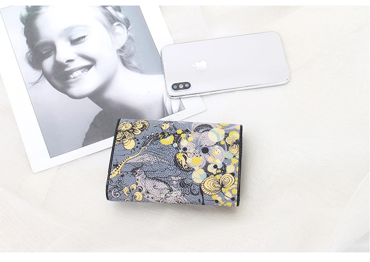 Thailand Authentic Stingray Leather Women's Card Holders Genuine Skate Skin Lady Small Trifold Wallet Female Short Clutch Purse