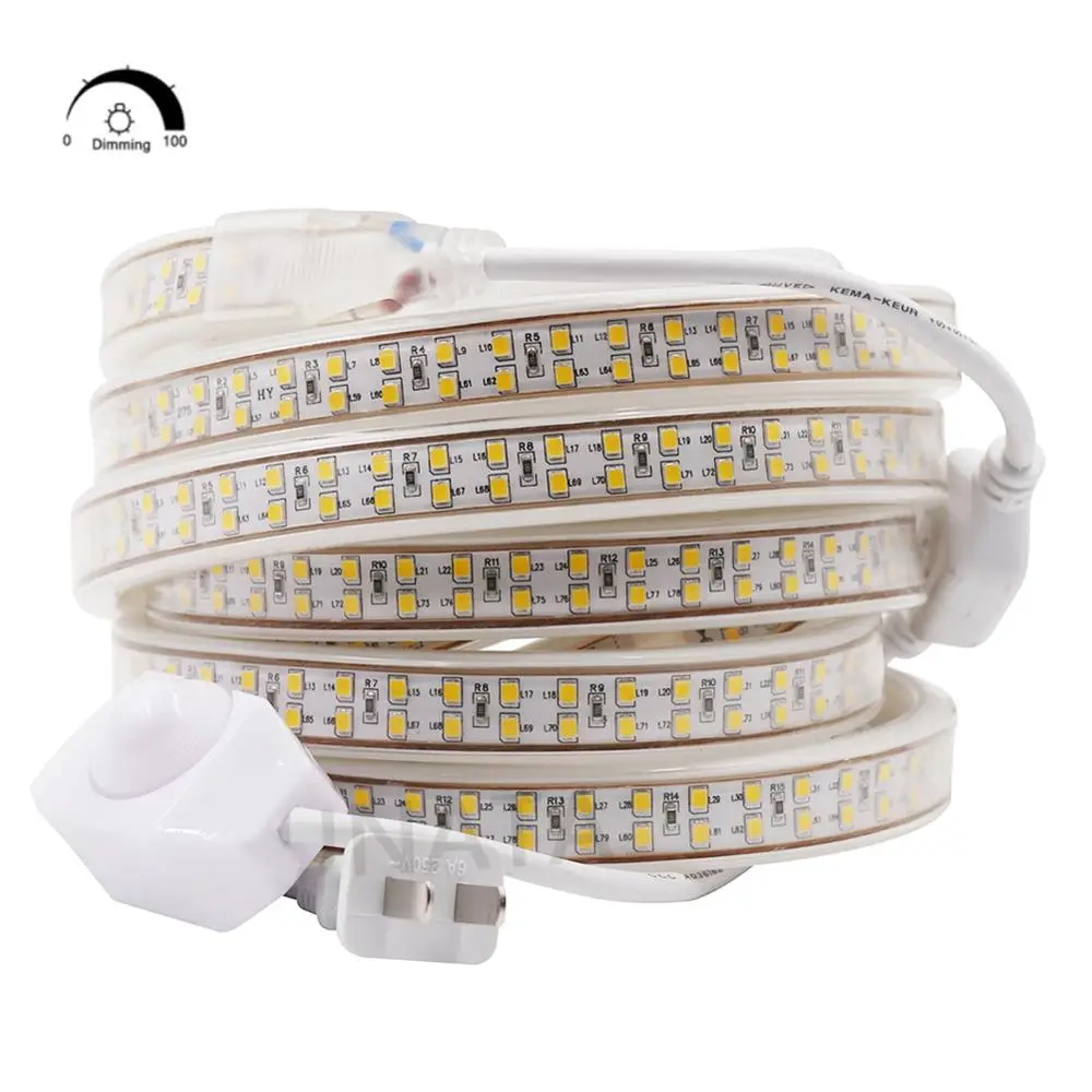 

Dimmable Led Strip 2835 Flexible Lights 220V 240V 180LEDs/m Double Row Waterproof Flex Ribbon Cold White/Warm White 1m 2M 5m 10m