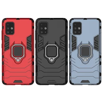 

50pcs/lot 2 in 1 Hybrid Armor Cover Stand Case with Ring for Samsung S20 S20 Plus S20 Ultra S10 LITE NOTE 10 LITE A21 A51 A71