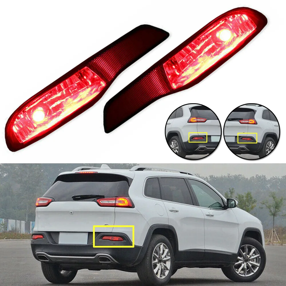 1pc car Right/left Rear Bumper Light Reflector Lamp for Jeep Cherokee- red tail light accessories
