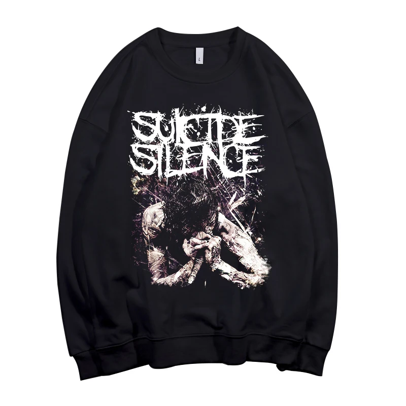 ; SUICIDE SILENCE Band; унисекс; круглый вырез; хлопковая толстовка; Азиатский размер - Цвет: style1