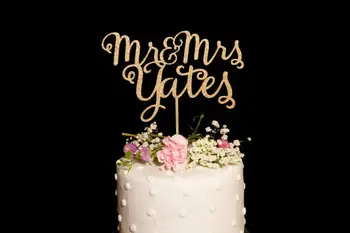 

Skull Cake Topper,Wedding Cake Topper,Till Death Do Us Part Cake Topper,Custom Calligraphy Mr and Mrs Wedding Cake Topper-Gold